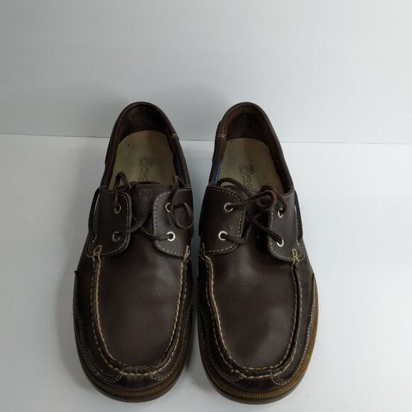 Rockport Washable Footwear Brown Leather Boat Shoes Loafers Size 11.5M - Picture 3 of 14